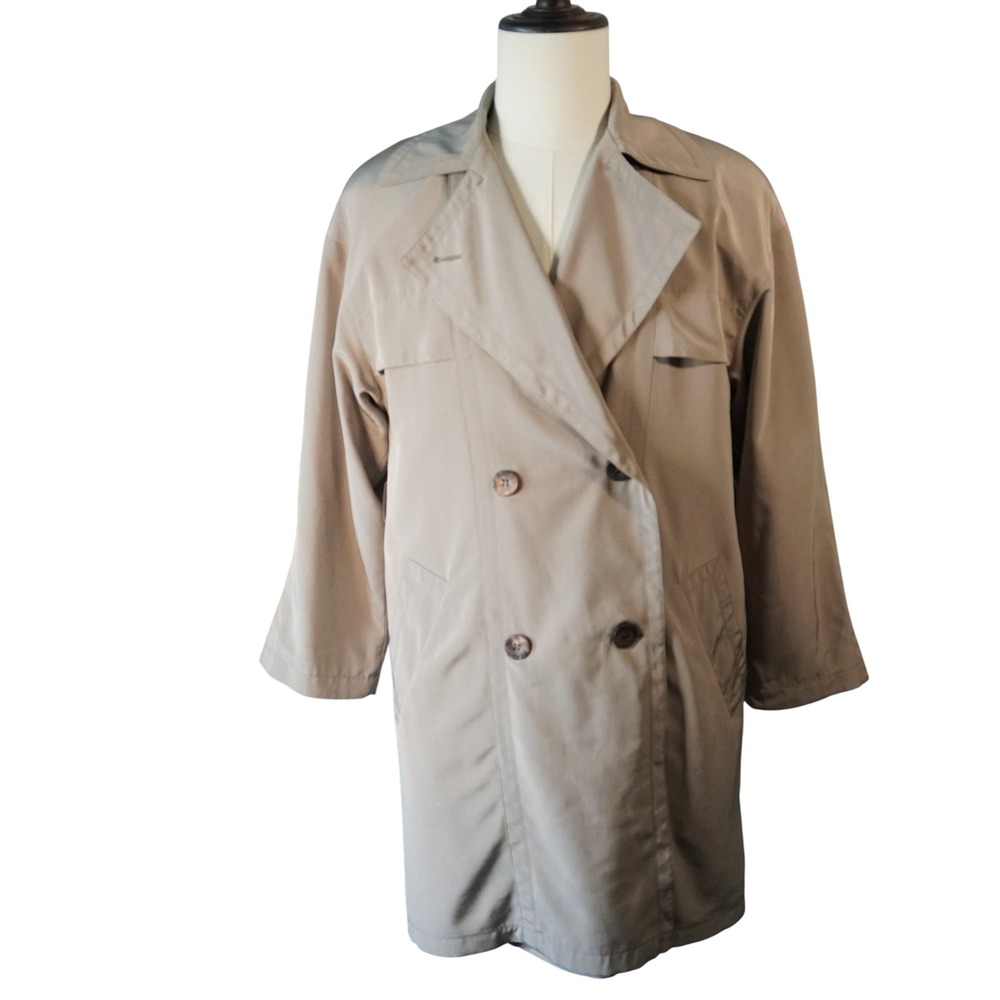 Utex Women's Beige Double Breasted Trench‎ Coat Size 6 Classic Style Outerwear